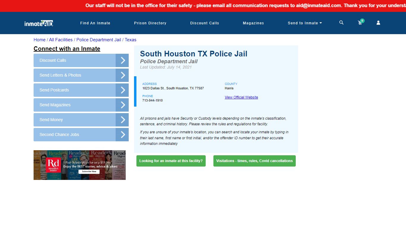 South Houston TX Police Jail & Inmate Search - South Houston, TX